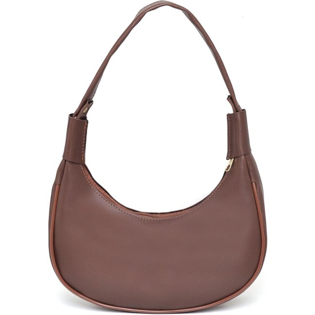 Bolsa Feminina Casual Anna Andrade Meia Lua Pequena De Ombro Dia a Dia Moda Café
