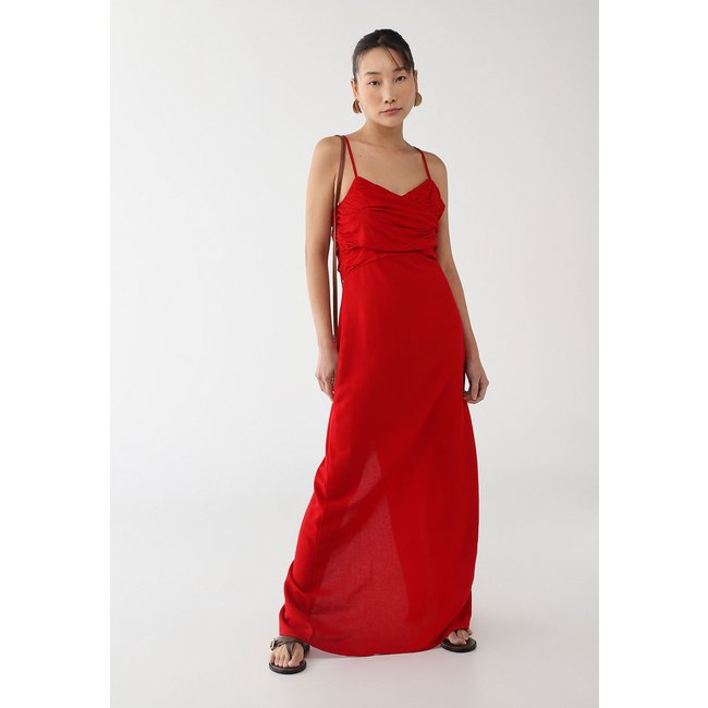 Vestido Feminino Hering Longo Alças Finas Vermelha