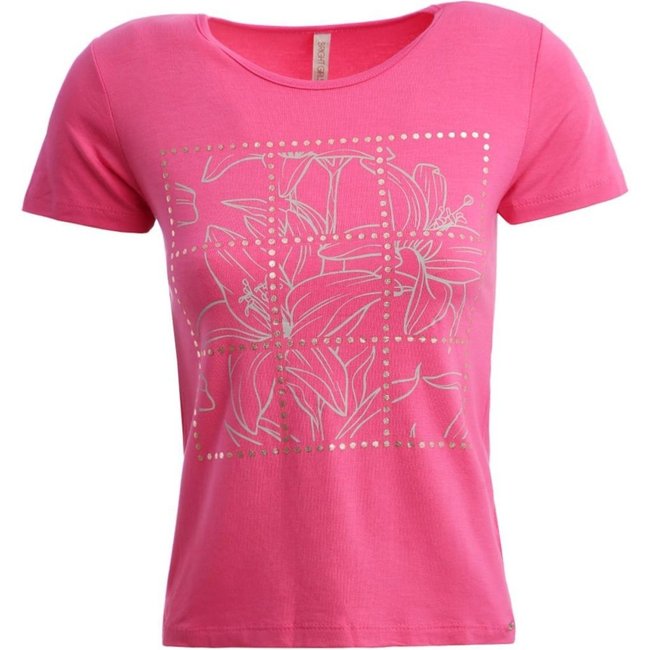 Blusa Estampada Manga Curta Feminina PINK