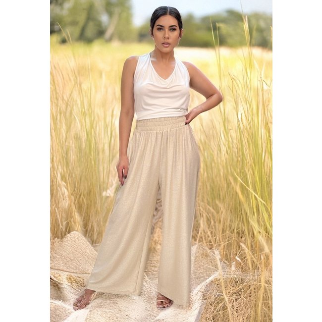 Calça Pantalona Dourada