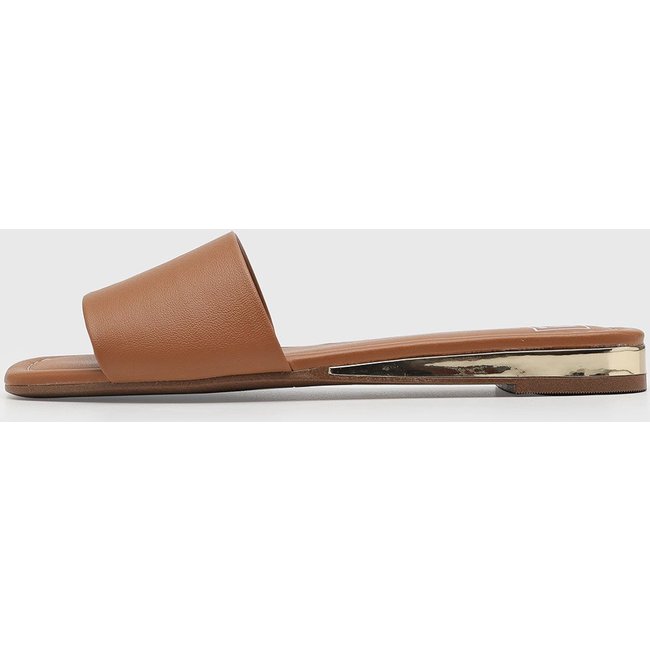 Rasteira Feminina Moleca Bico Quadrado Caramelo
