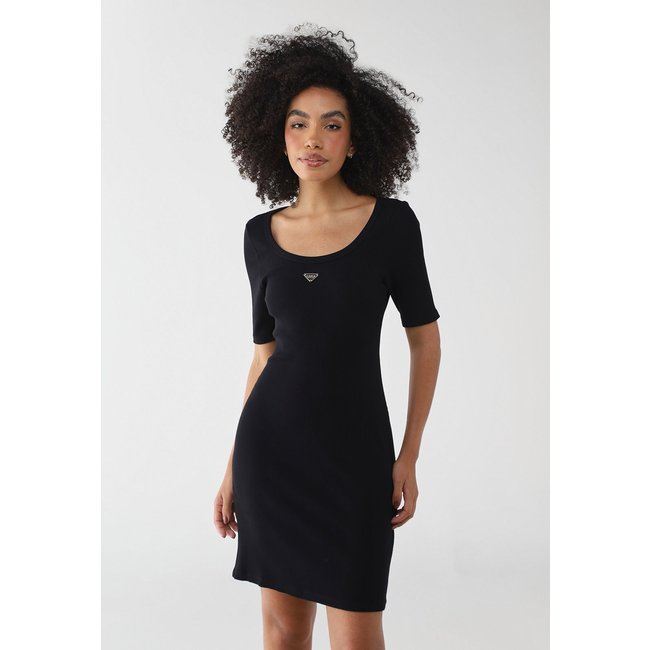 Vestido Feminino Lança Perfume Curto Canelado Preto