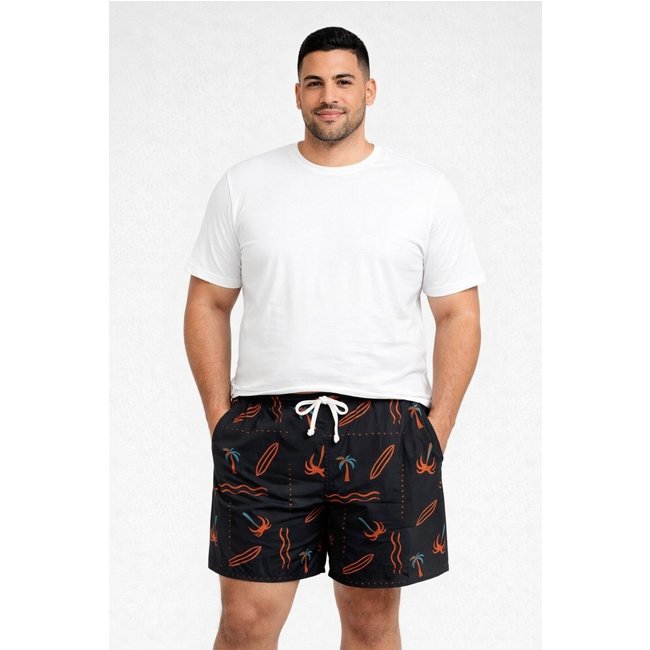 Bermuda Plus Size D Bell Outlet Fashion Estampa Prancha Preta