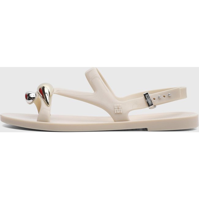 Rasteira Fechada Feminina Melissa Detalhe Metálico Off-White