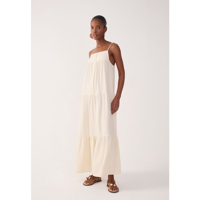 Vestido Feminino Dress To Pala Bordada Cropped Off-White