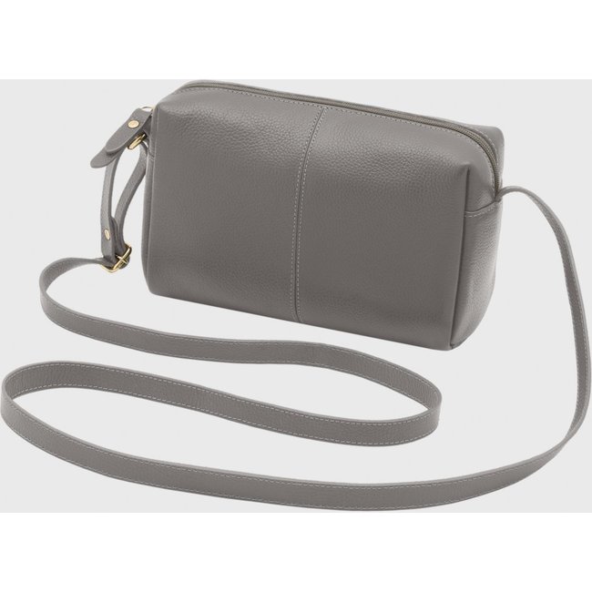 Bolsa Transversal Couro Mariart Capinzinho Cinza