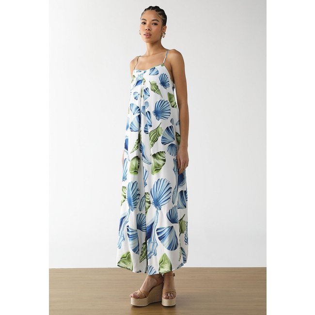 Macacão Feminino FARM Estampa Conchas Branco