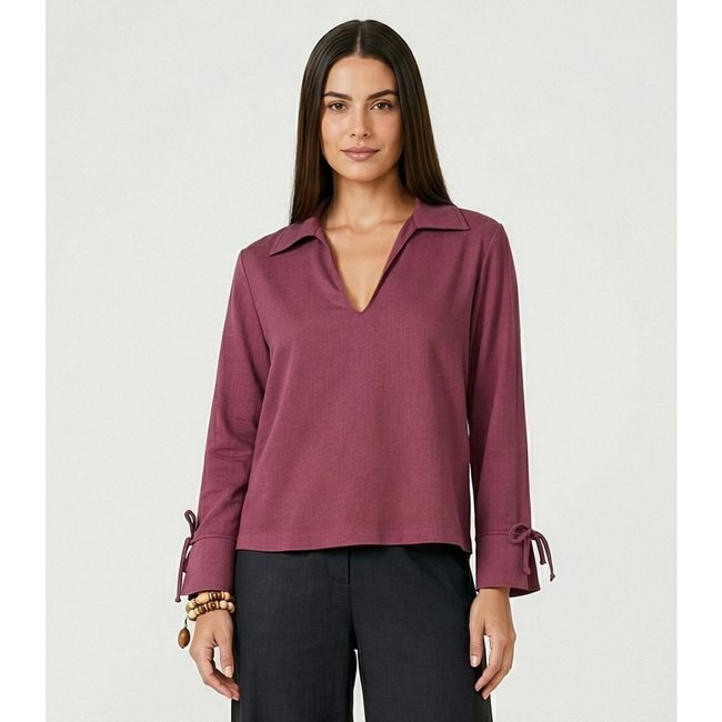 Camisa Feminina Manga Longa Decote V Endless Vermelho