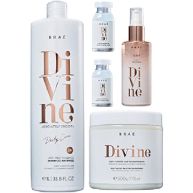 Brae Divine Shampoo Antifrizz 1L+Mascara 500g+Serum 60ml+ 2 Ampolas 13ml