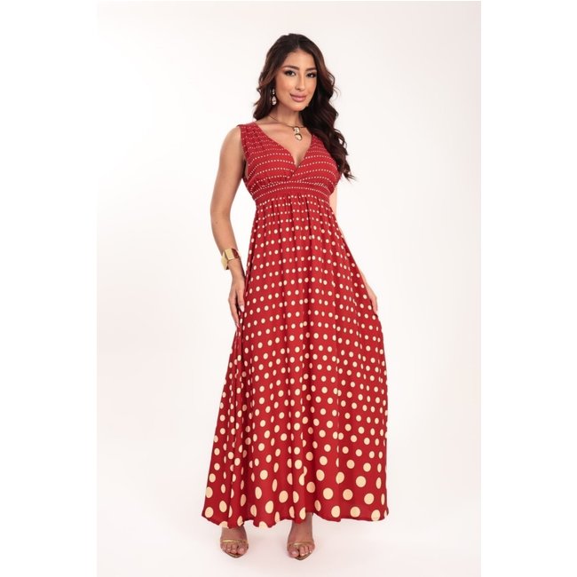 Vestido longo Solare estampa Degradê de Poá