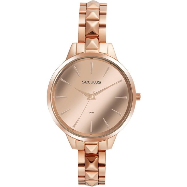 Relógio Feminino Seculus Aço Rose Gold Redondo Seculus