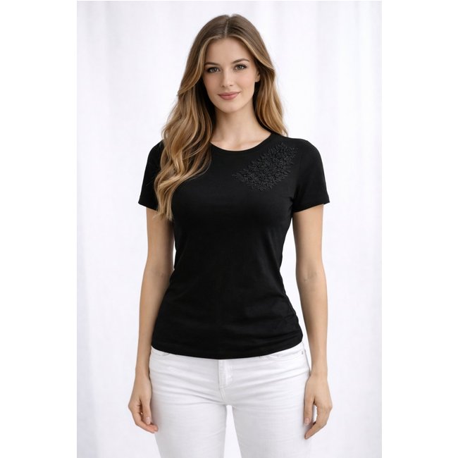 T-shirt D Bell Outlet Fashion Floral Preta