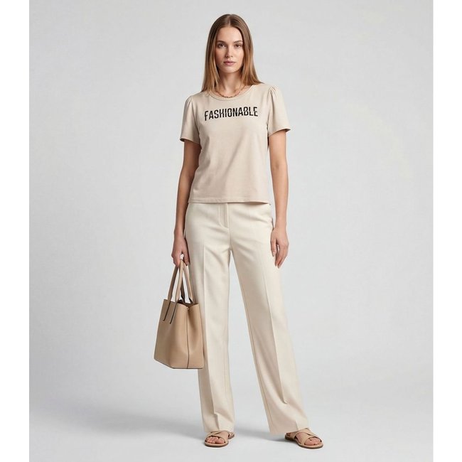 Blusa Feminina Em Visco Tricot Infinita Cor Bege