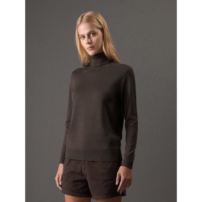 Tricot Feminino Gola Alta Calvin Klein Jeans - Cafe Calvin Klein Jeans