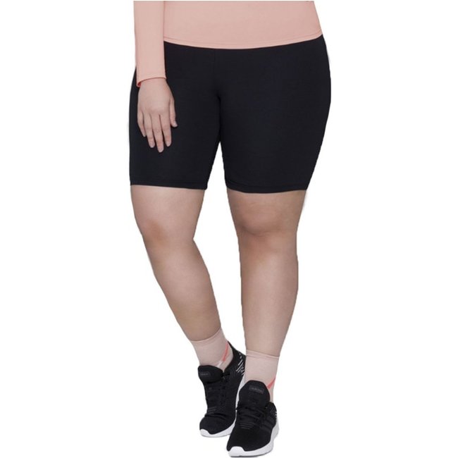 Bermuda Selene Básica Fitness Plus Size Feminina - Preto