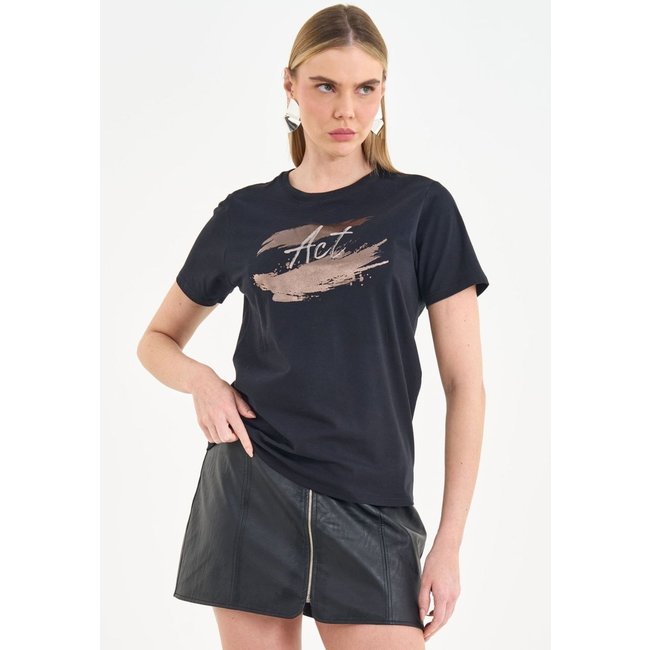 T-Shirt com Brush Metalizado ACT Feminino