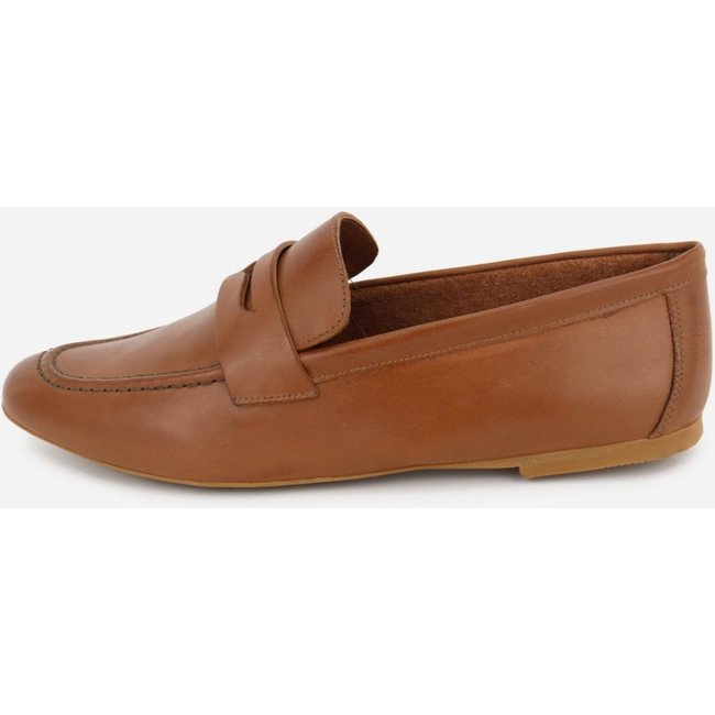 Loafer Casual Feminino Maria Paula Couro Caramelo