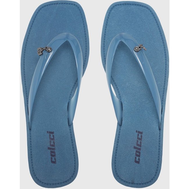 Chinelo Dedo Feminino Colcci Ponta Quadrada Azul
