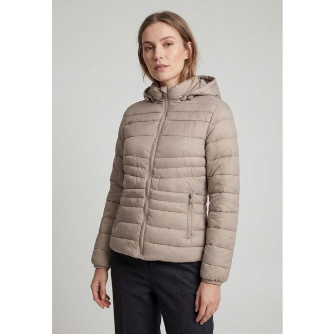 Jaqueta Feminina Facinelli Capuz Nylon Bege
