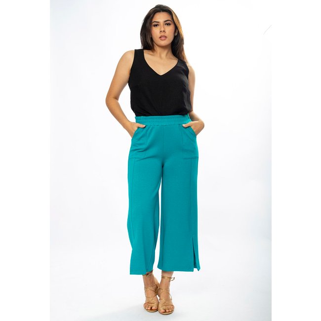Calça Pantacourt Amazônia Vital Malha Encorpada Azul