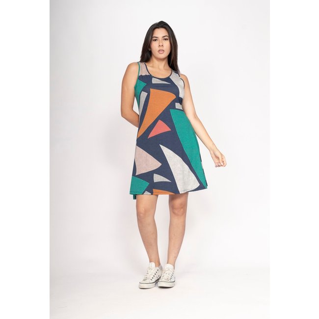 Vestido Amazonia Vital Anahí Curto Regata Estampa Geometrias do Tempo