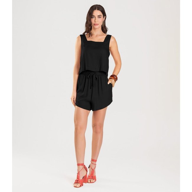 Regata Cropped Feminina Dianna Preto