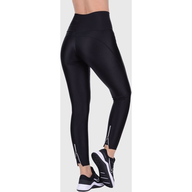 Calça Legging Fitness Cirrê Cós Alto Summer Soul Preta