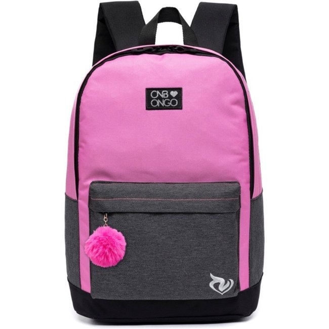 Mochila Rosa Bolsa Escolar Passeio Casual Grande Dia a Dia