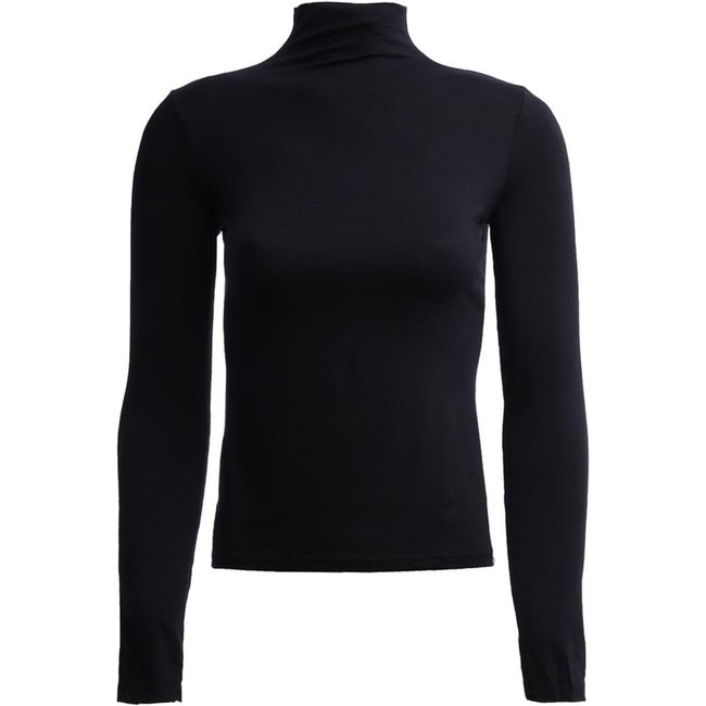 Blusa Manga Longa Gola Alta Autentique Feminina Preto