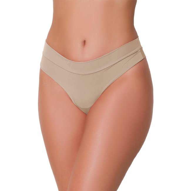 Tanga Gabi Lingerie Sensual Microfibra Confortável Modelagem Perfeita Bege