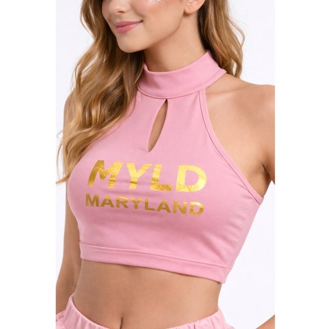Cropped Feminino MYLD Maryland Rosa Com Zíper
