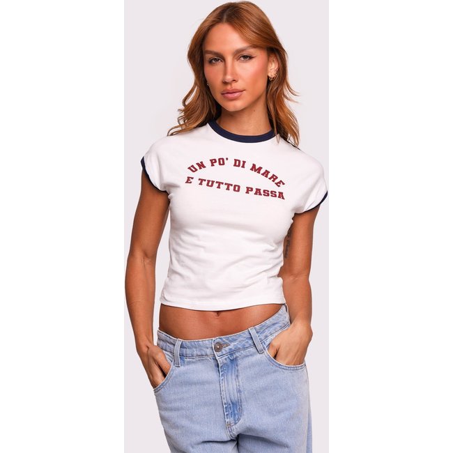 baby tee tutto passa Off White