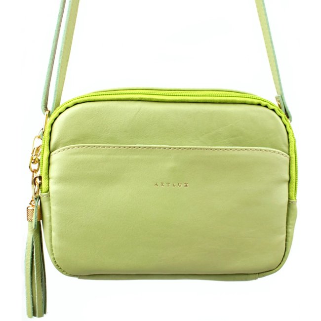 Bolsa Transversal em Couro Artlux 9048 Menta