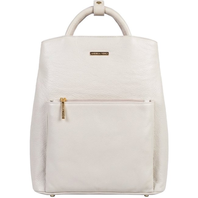 Mochila bolsa slim couro liso antifurto Lavínia - Marfim