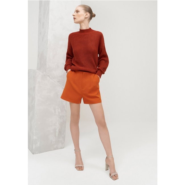 Shorts Cintura Alta Alfaiataria com Bolsos