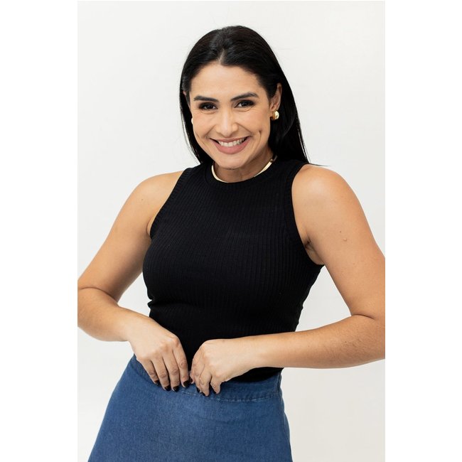 Blusa Feminina Canelada Elastano Várias Cores Anticorpus