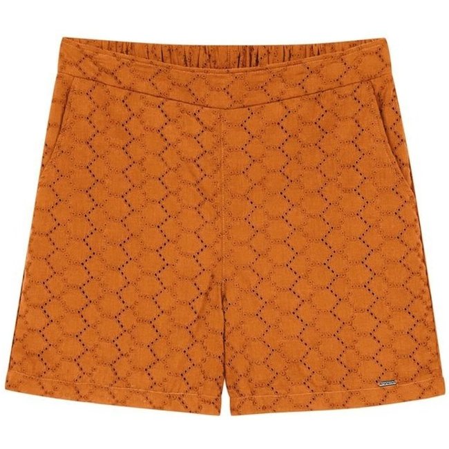Short Feminino Tecido Laise Com Forro Marialícia Laranja