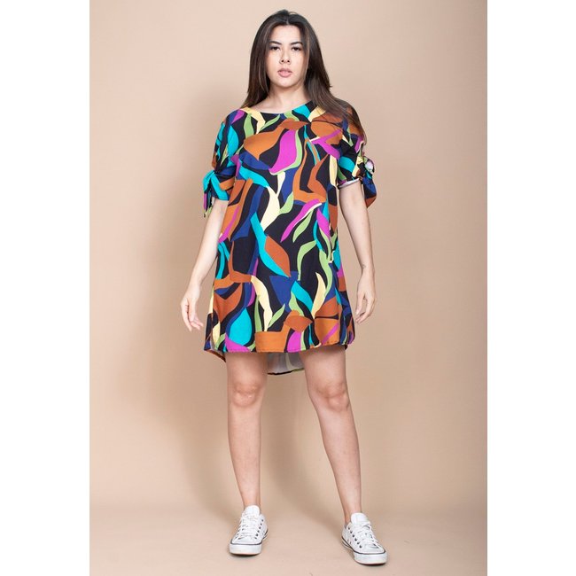 Vestido Curto Cabanafree Plano Estampa Aurora Urbana