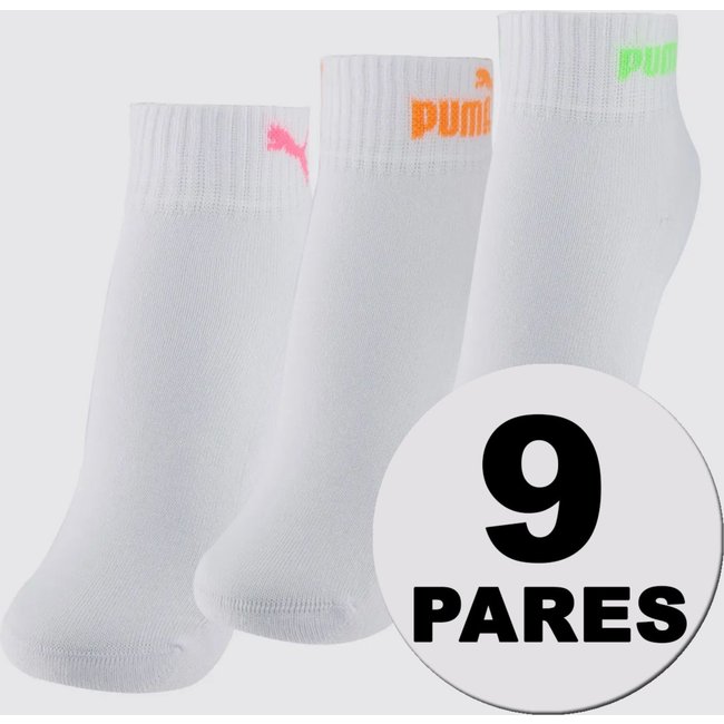 Kit Meia Puma Cano Baixo 9 Pares Feminina Branca