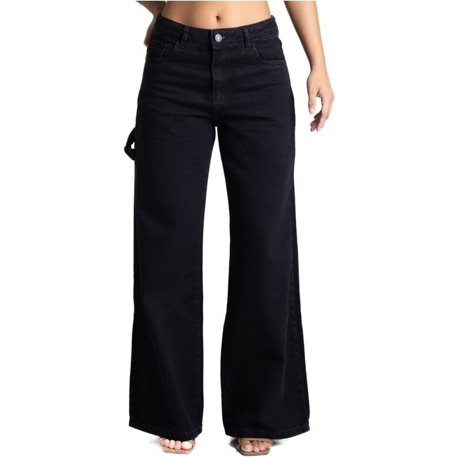 Calça Jeans Sawary Wide Leg - 282261 - preto - Sawary