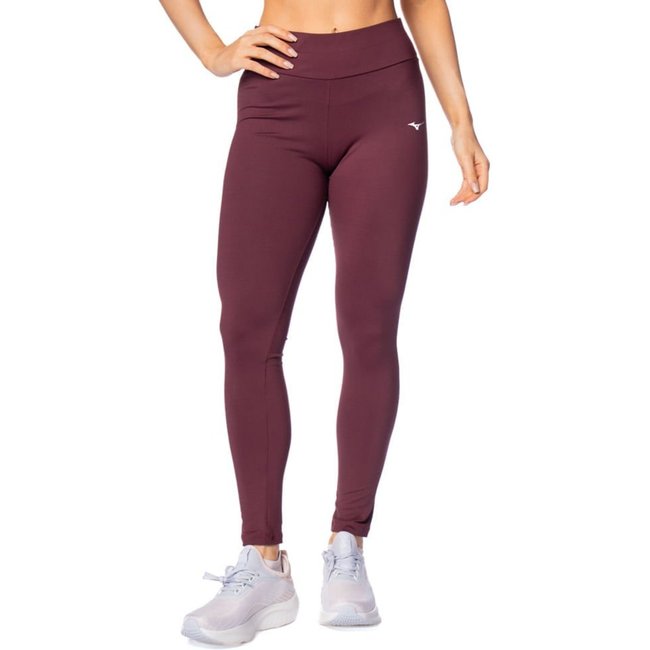 Legging Feminina Mizuno Essence Cintura Alta Bordô/Cinza