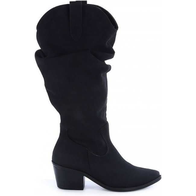 Bota Country Slouchy Joana Camurça Preto Preto