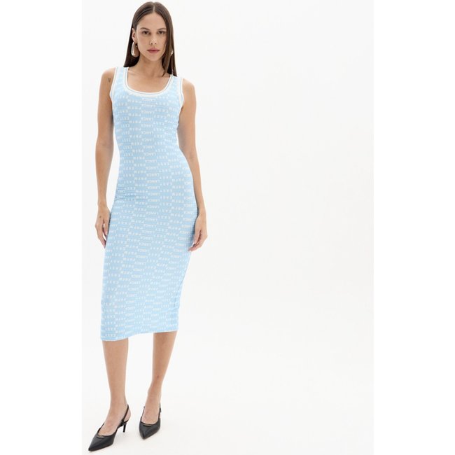 Vestido Super Midi Easy Lança Perfume Dct In25 Azul Feminino