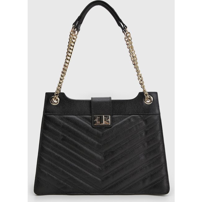 Bolsa Feminina Jorge Bischoff Média Matelassada Preta