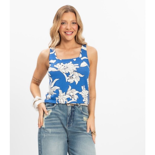 Conjunto Regata com Shorts Feminino Rovitex Azul