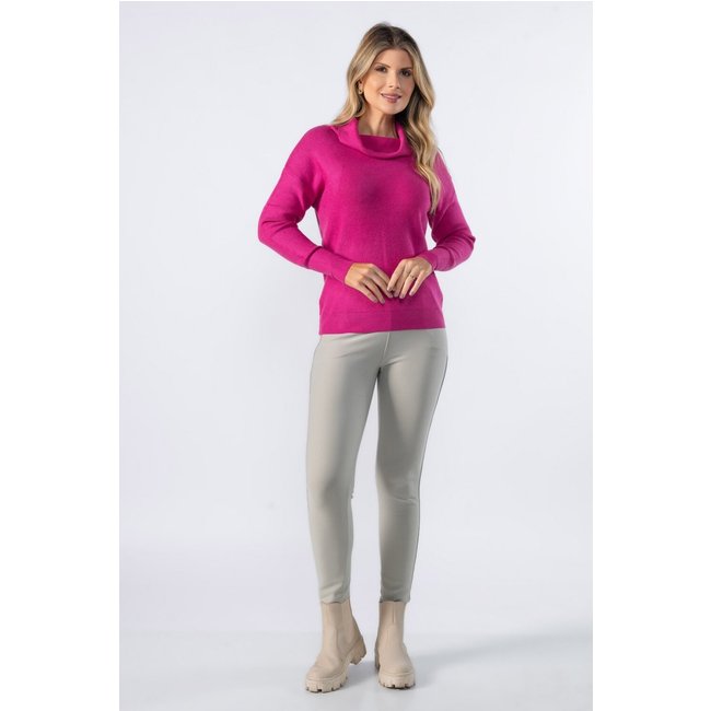 Blusa Lamis gola alta canelada Rosa