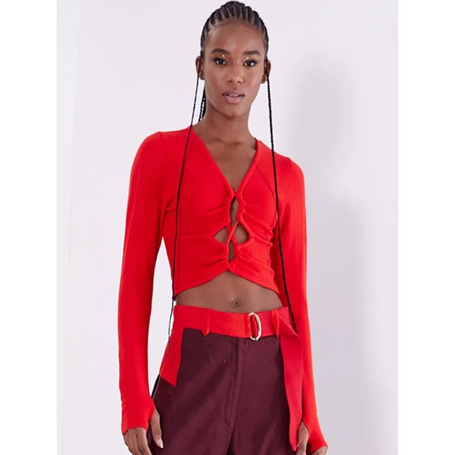 Blusa Tricô Open Vermelha