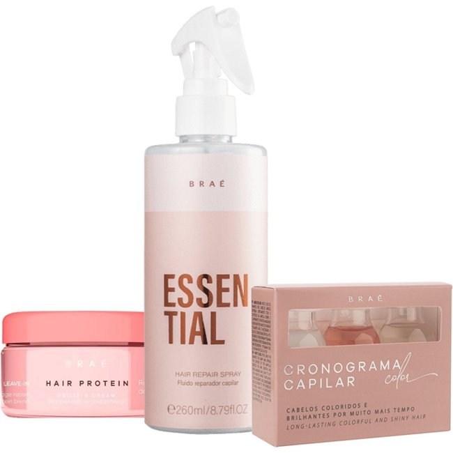 Braé Cronograma Capilar Color Hair Repair Spray e Hair Protein (3 produtos)