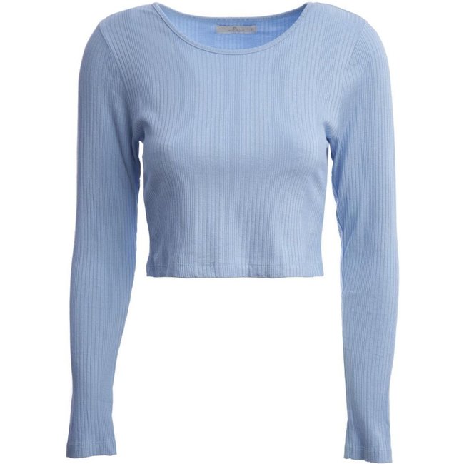Blusa Cropped Manga Longa Autentique Feminina AZUL CLARO