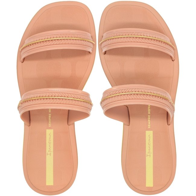 Tamanco Slide Ipanema Glow Slide Tiras Tramadas Friso Metalizado Feminino